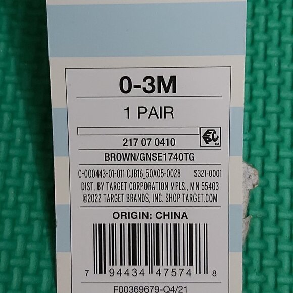 4/$20 Cat & Jack 0-3 Month Brown/White Velcro Closure Baby Sandals - Picture 4 of 4